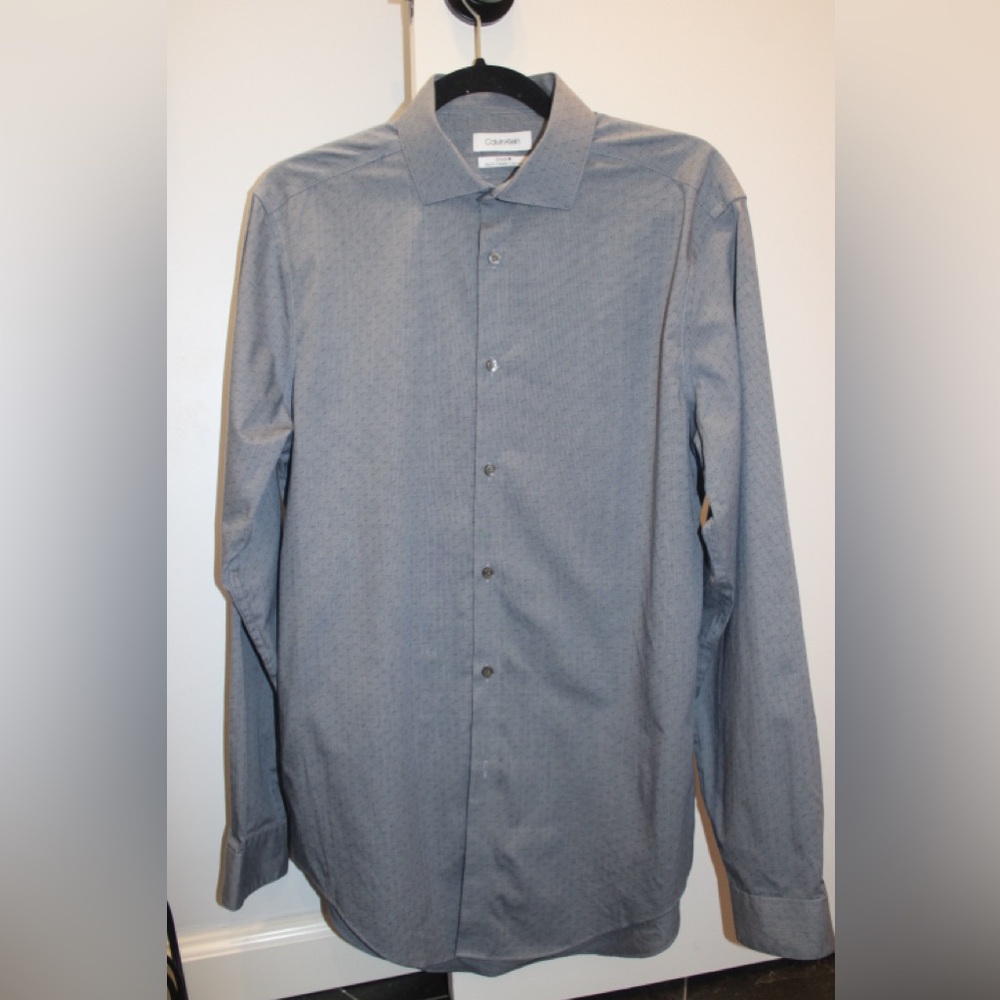 Calvin Klein Gray Dress Shirt Longsleeve Size 15.5